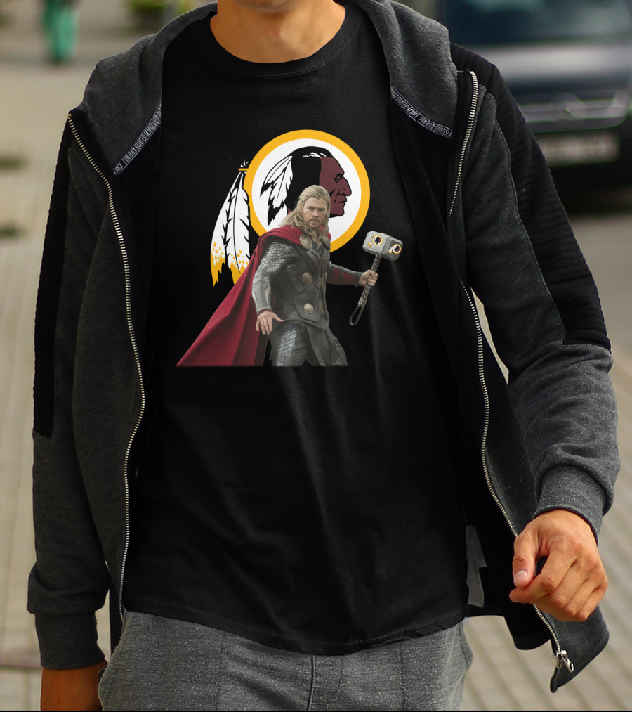 Washington Redskins Thor Mjolnir Crossover T-Shirt