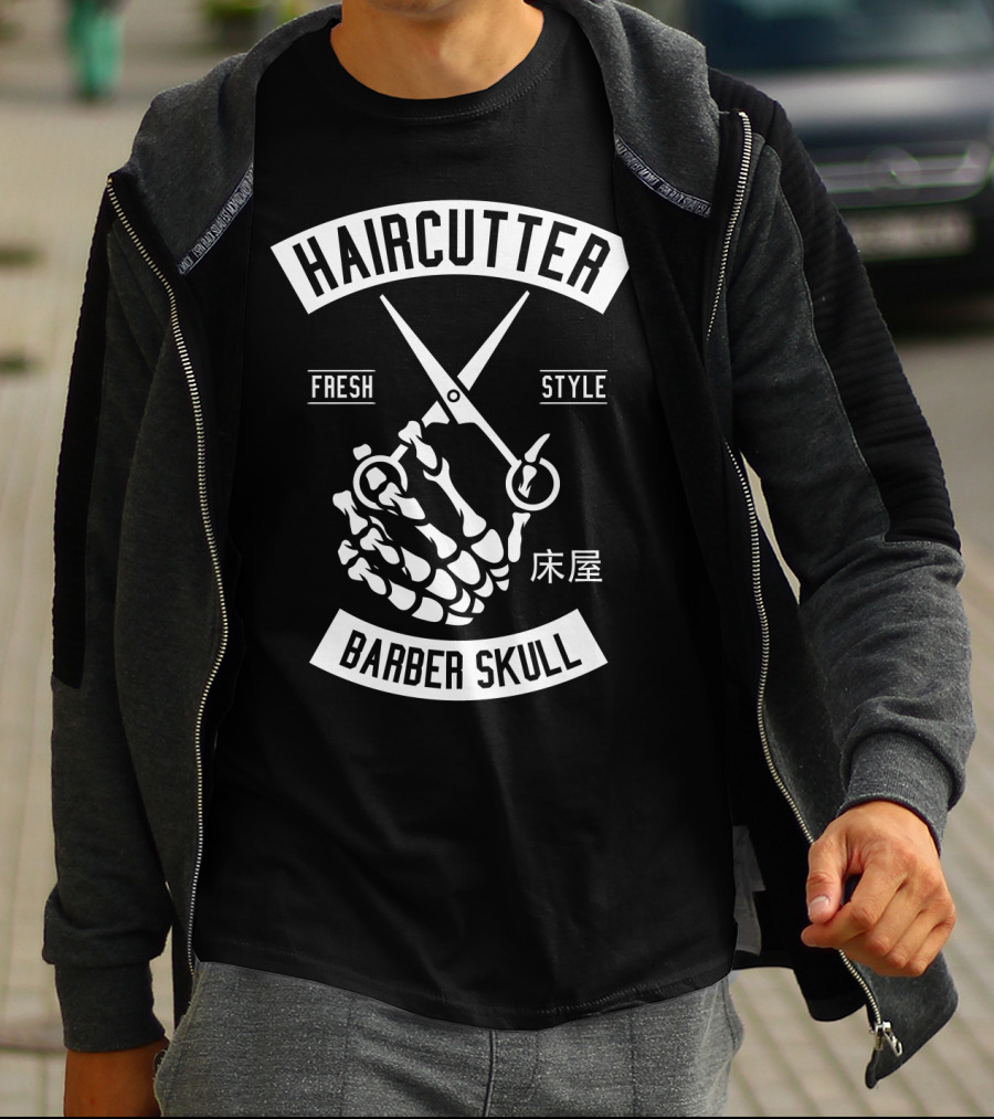 HAIRCUTTER BARBER SKULL FRESH T-Shirt