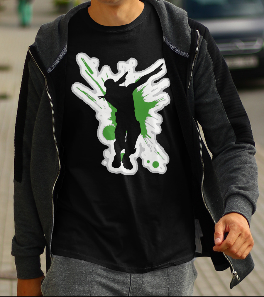 Silhouette Dab With Dynamic Green Splash - Dane Dab T-Shirt