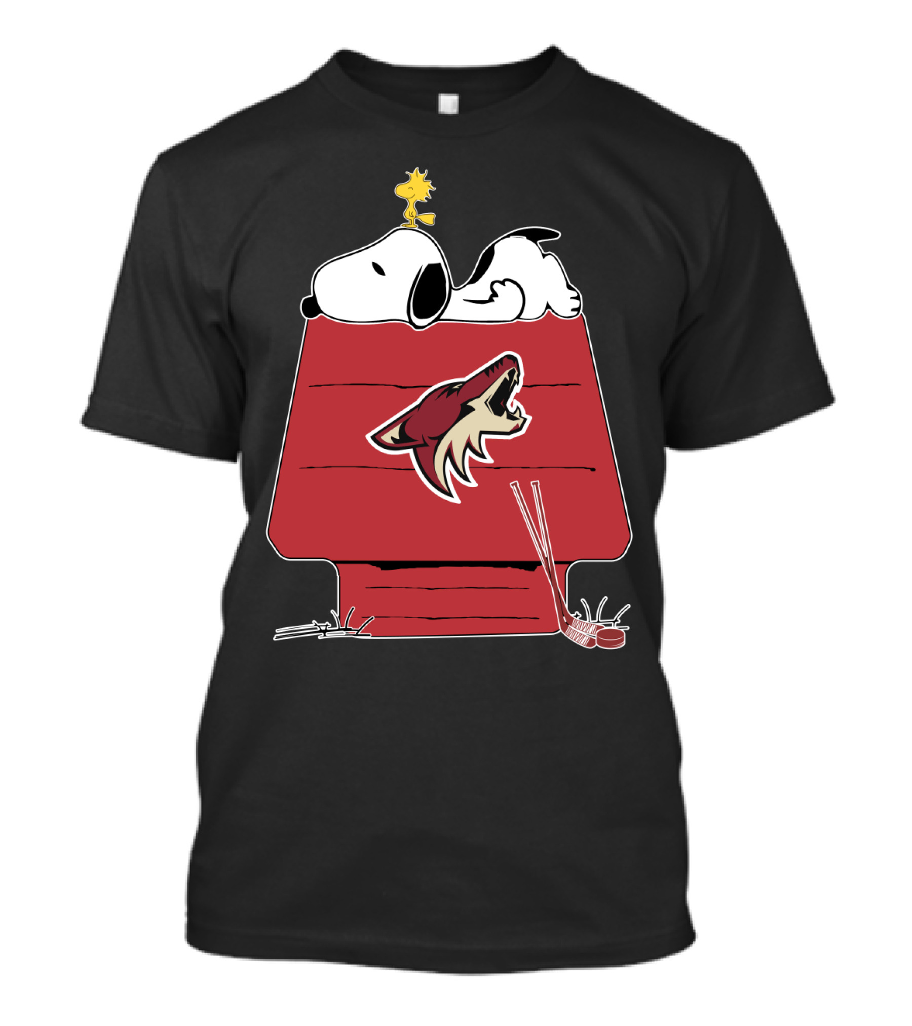 Arizona Coyotes Snoopy And Woodstock Hockey House T-Shirt