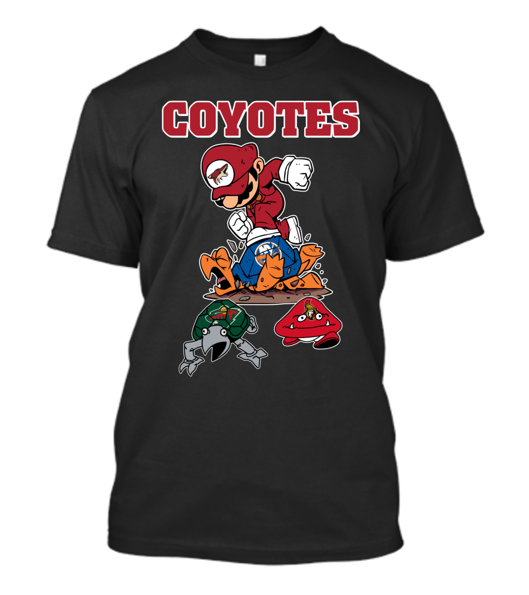 Coyotes Mario Parody With Duck And Crab Characters T-Shirt
