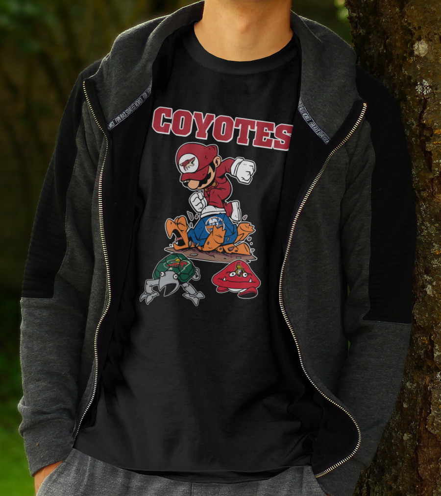 Coyotes Mario Parody With Duck And Crab Characters T-Shirt