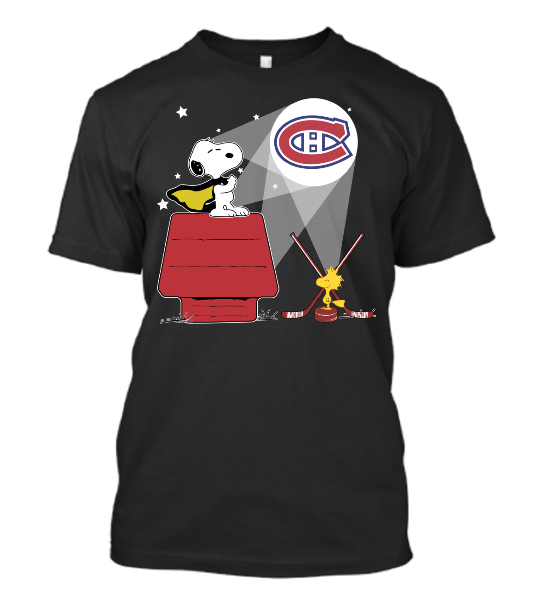 Snoopy Woodstock Montreal Canadiens Logo Peanuts Crossover T-Shirt