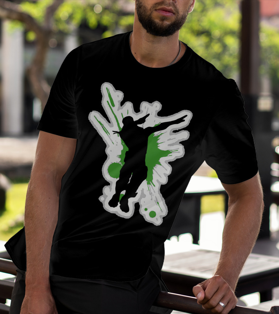 Dane Dab Silhouette Green Splatter T-Shirt