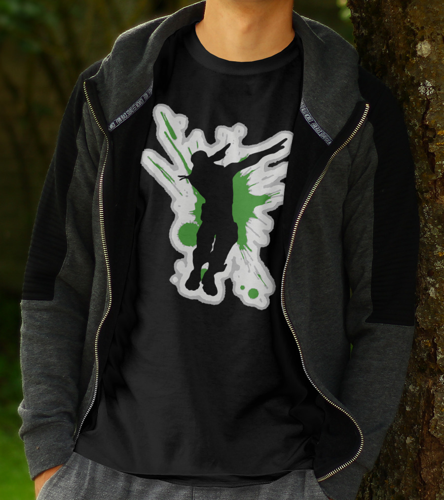 Dane Dab Silhouette Green Splatter T-Shirt