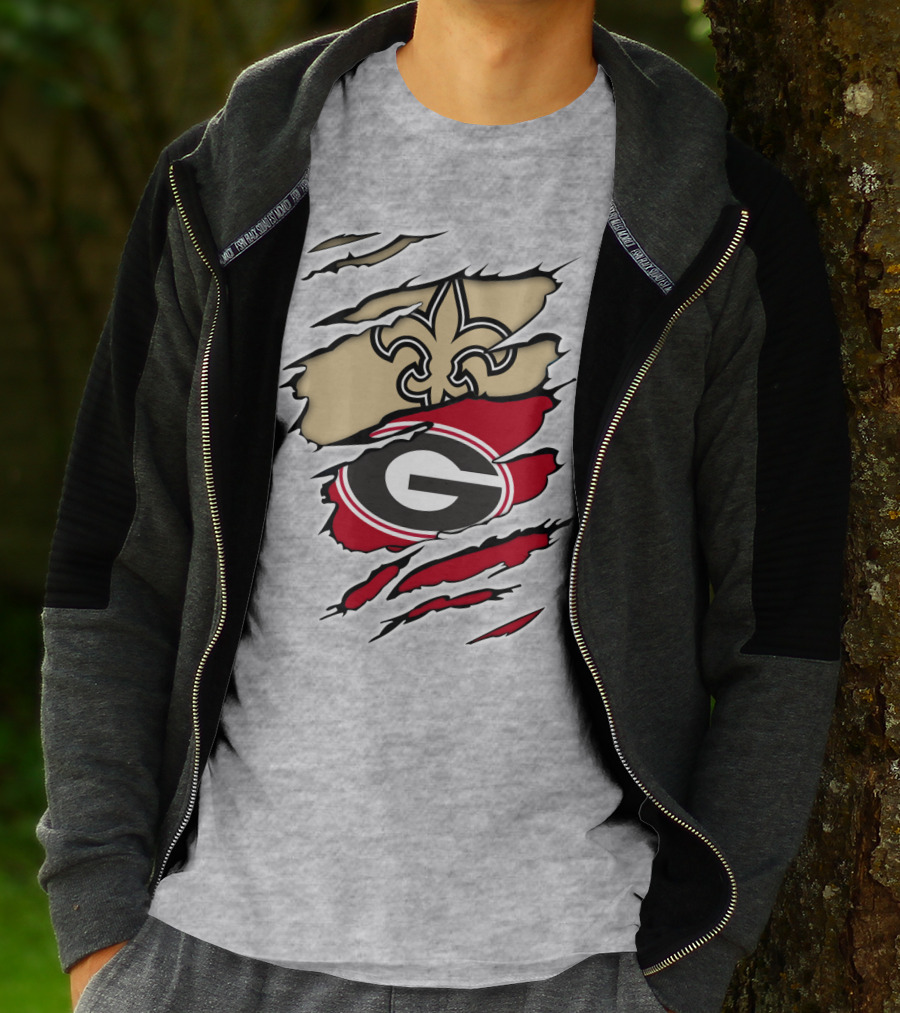 New Orleans Saints Georgia Bulldogs T-Shirt