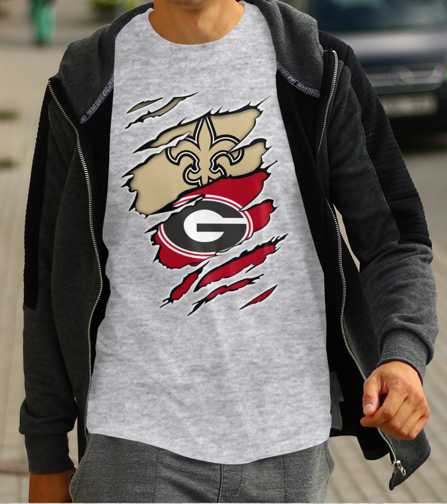 New Orleans Saints Georgia Bulldogs T-Shirt