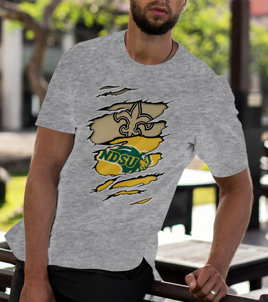 NDSU Bison Fleur-de-Lis Saints Logo Marquee T-Shirt