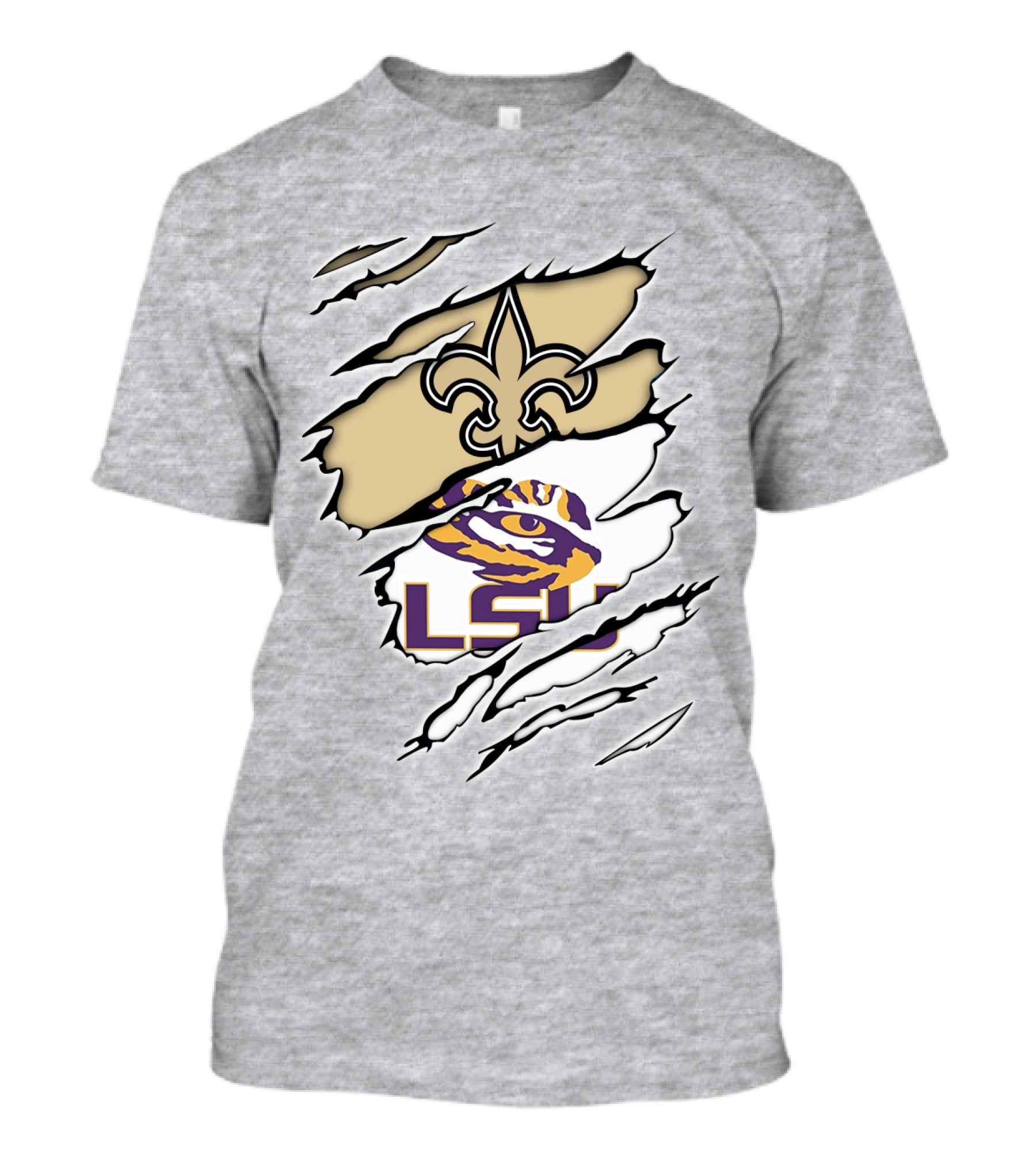 New Orleans Saints Lsu Tigers Claw Logo Fusion T-Shirt