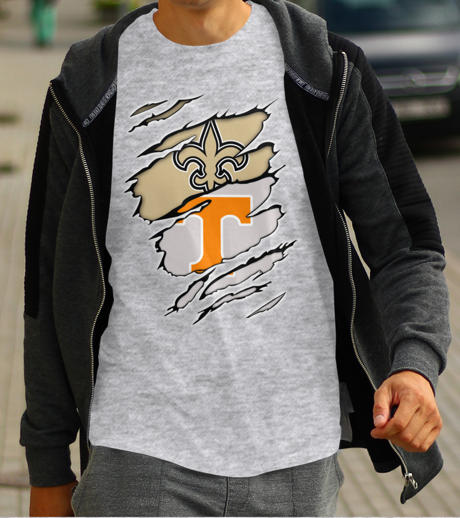 New Orleans Saints Tennessee Volunteers Fleur-de-Lis T T-Shirt