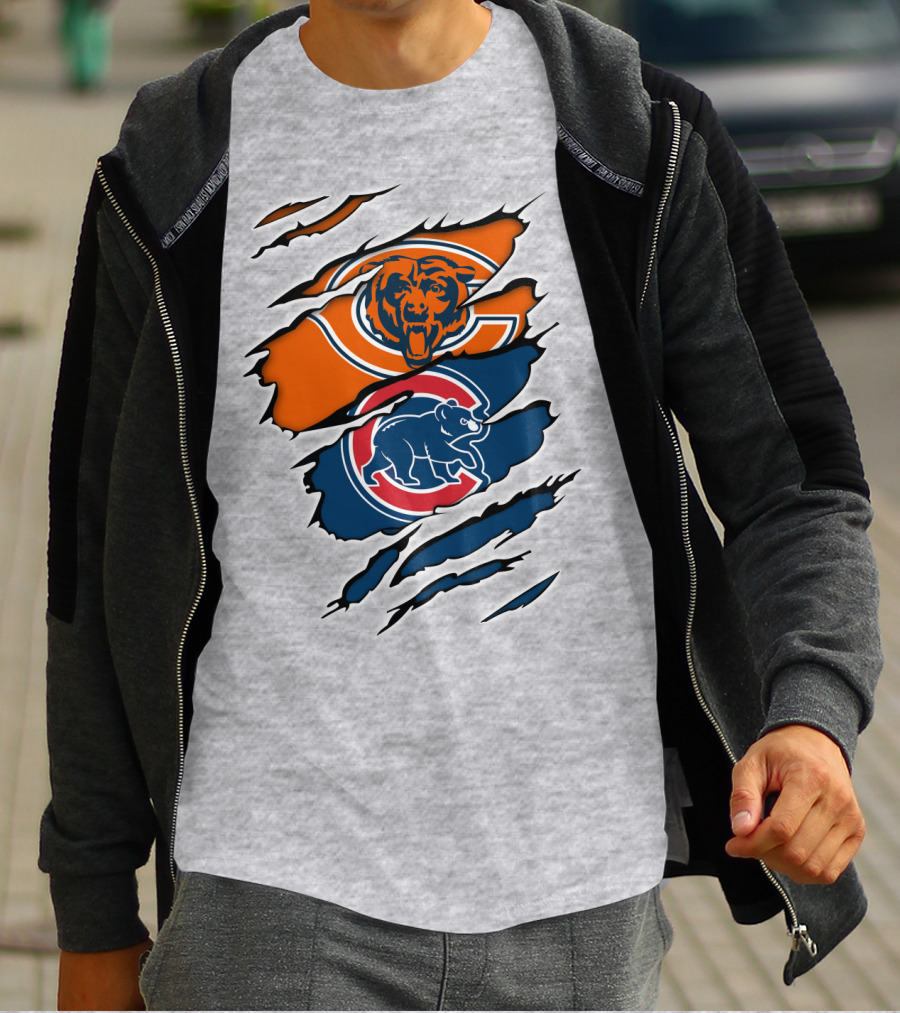 Chicago Bears Cubs Claw Marks Sports T-Shirt