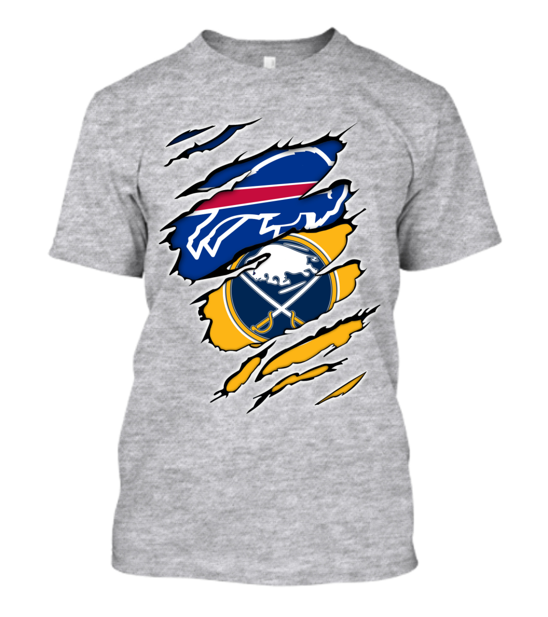 Buffalo Bills Sabres Ripped Logo Combination T-Shirt