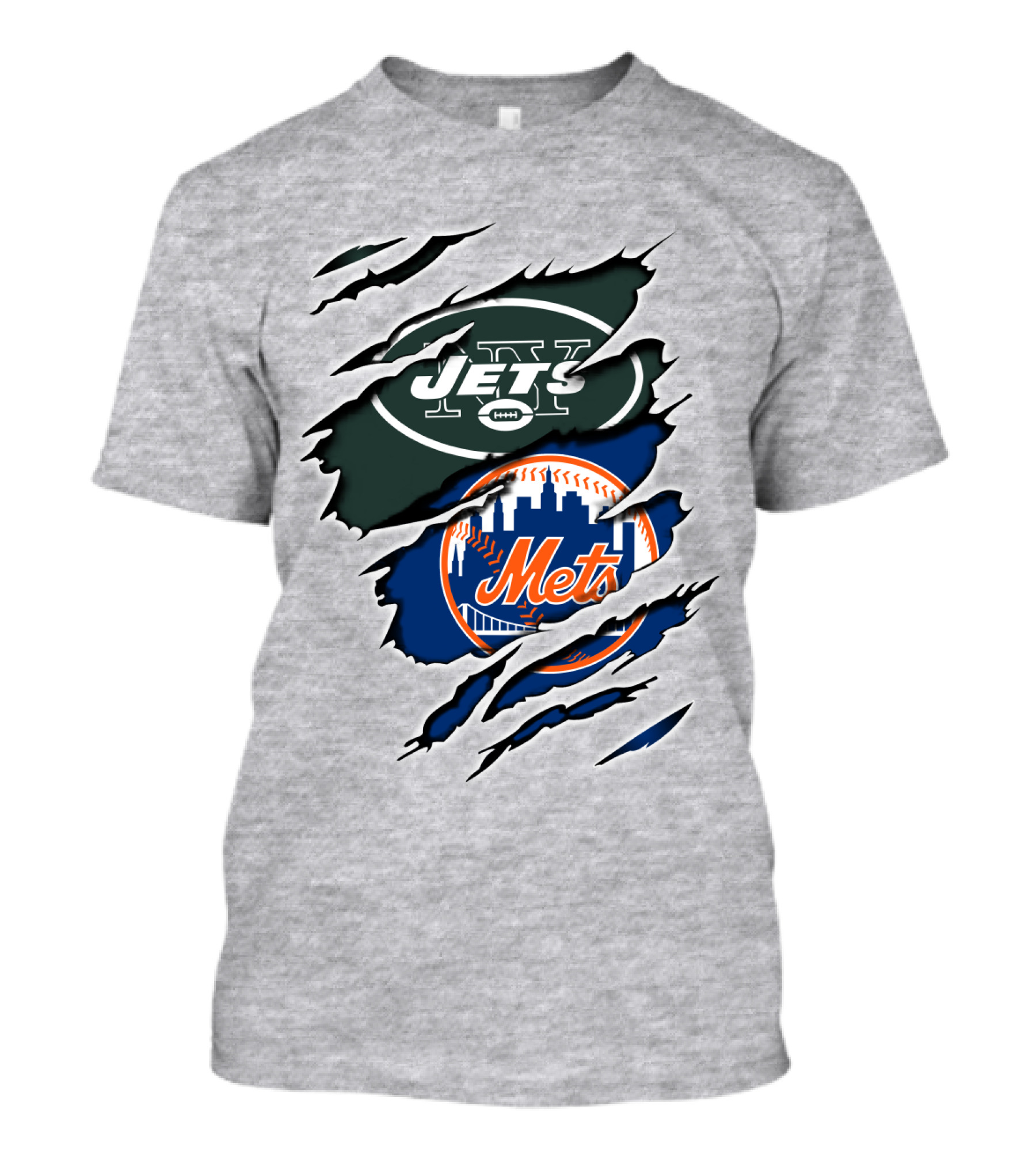 New York Jets Mets Claws Fan Logo Mashup T-Shirt