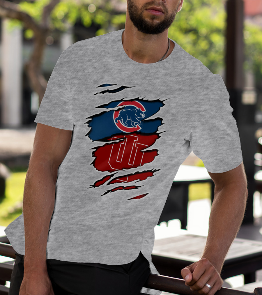 Cubs Indiana Hoosiers Scratch Logo Combo T-Shirt