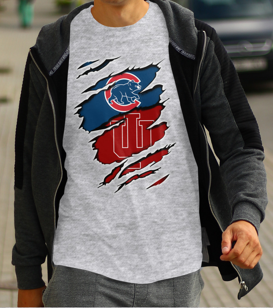 Cubs Indiana Hoosiers Scratch Logo Combo T-Shirt