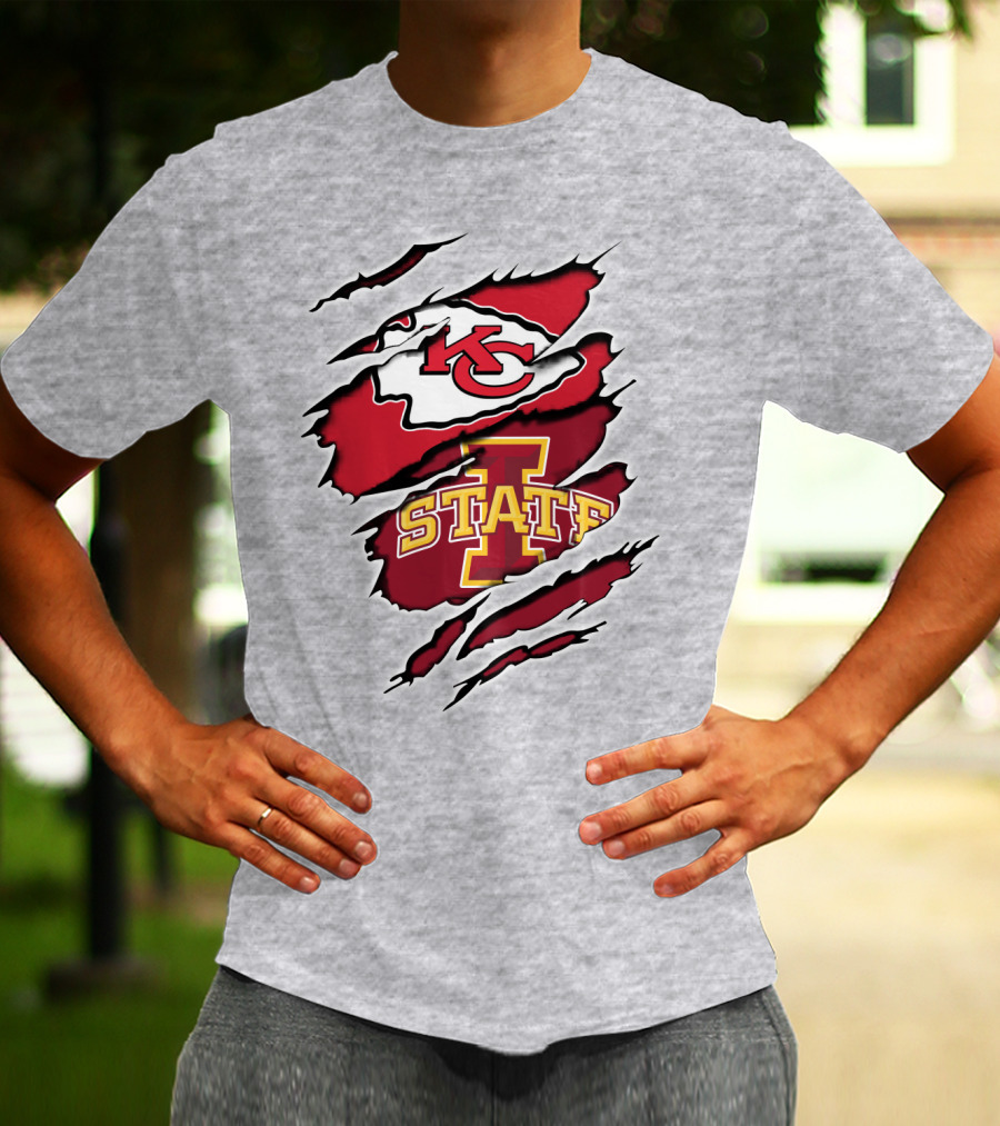 Kansas City Chiefs Iowa State University Torn Claw Marks T-Shirt
