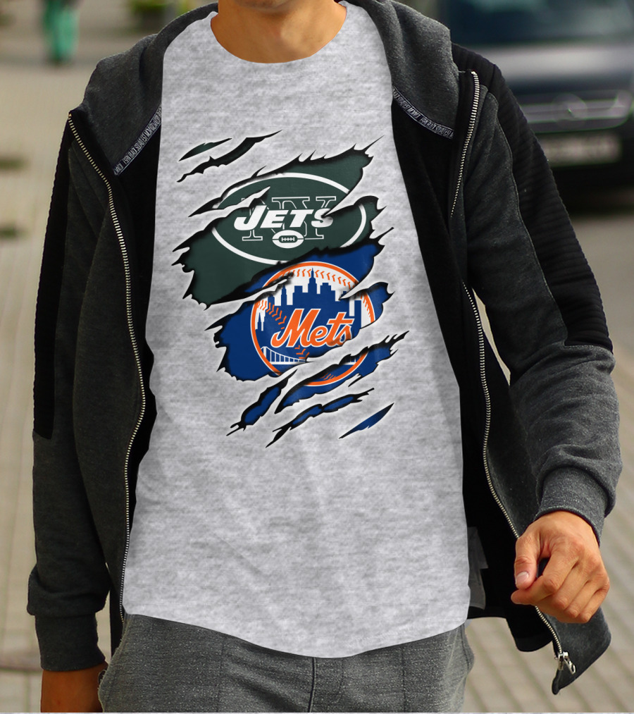 Jets Mets NFL MLB Sports Fan Combo T-Shirt
