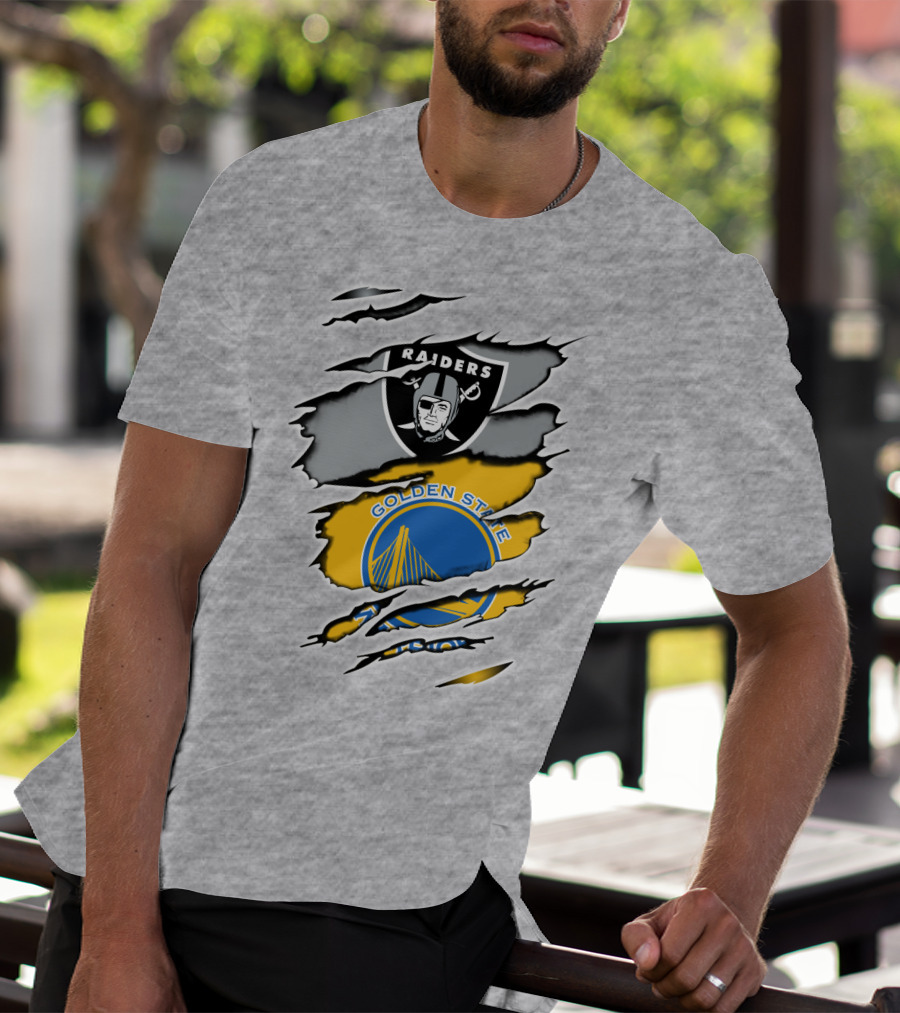 Raiders Golden State Warriors Logo Mashup T-Shirt
