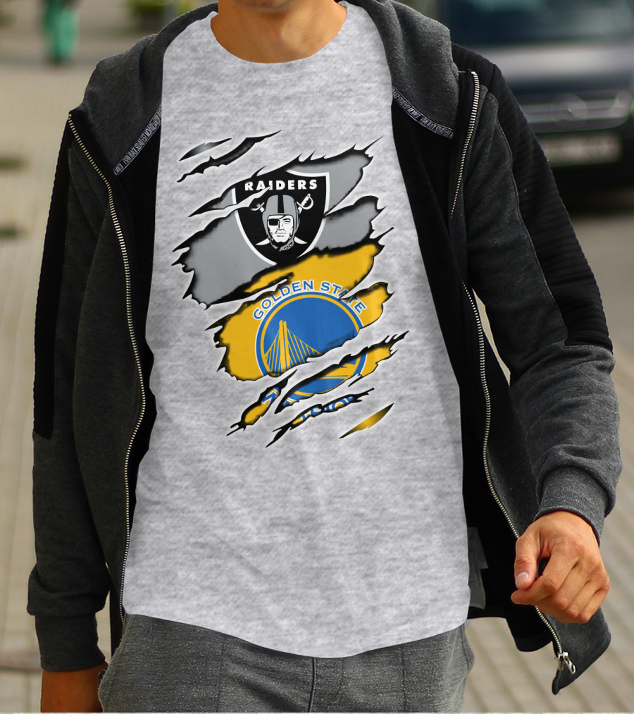 Raiders Golden State Warriors Logo Mashup T-Shirt