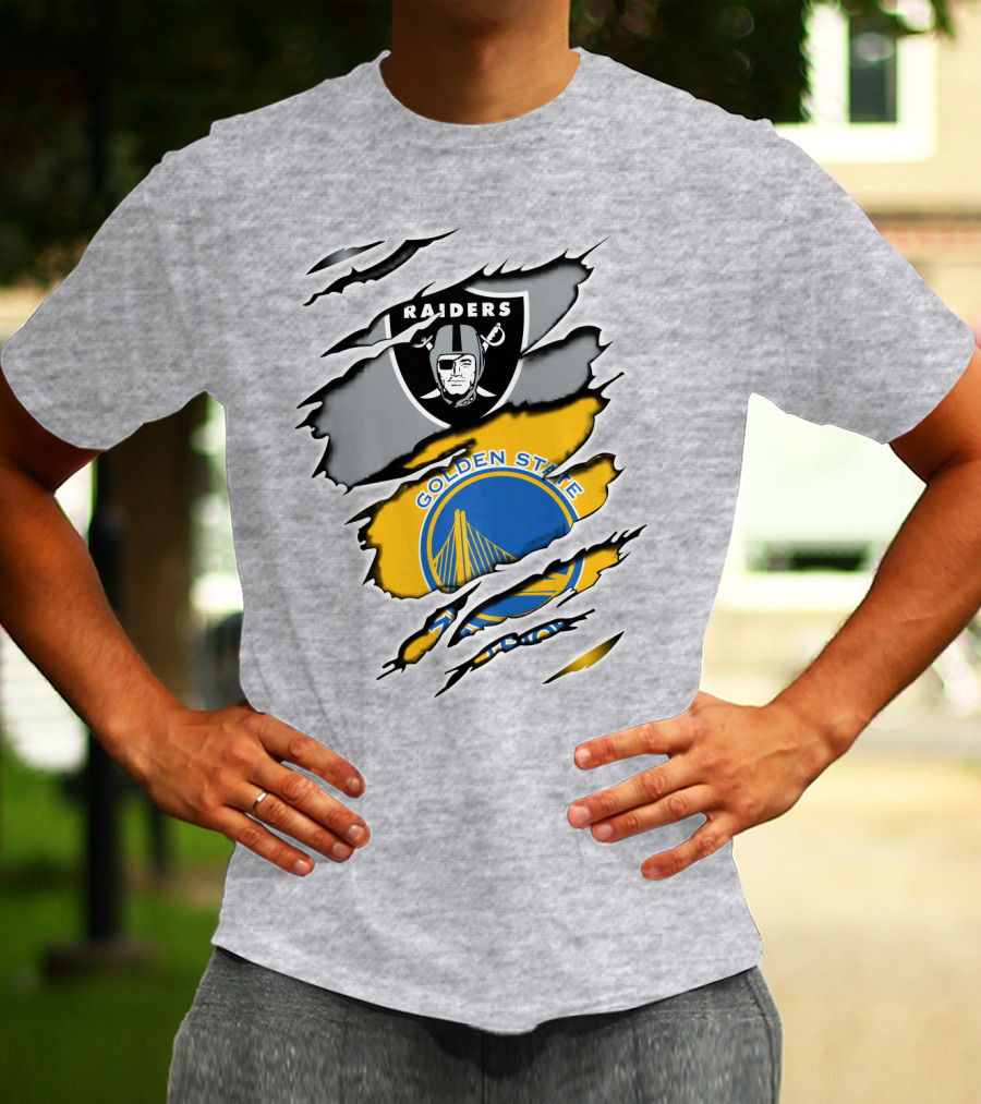 Raiders Golden State Warriors Logo Mashup T-Shirt