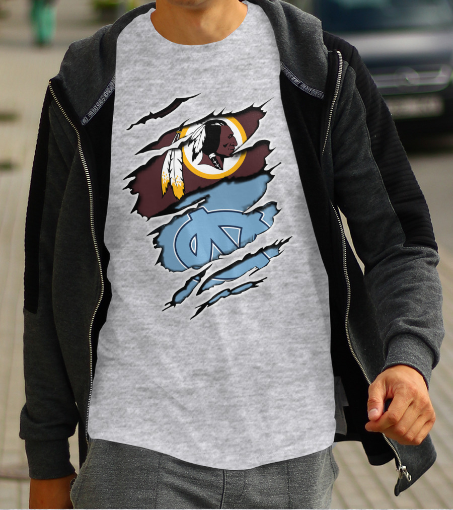 Redskins Tar Heels Logo Mashup T-Shirt