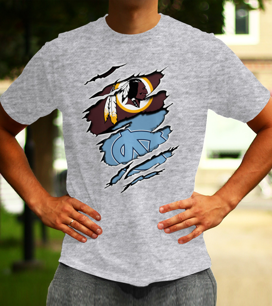 Redskins Tar Heels Logo Mashup T-Shirt