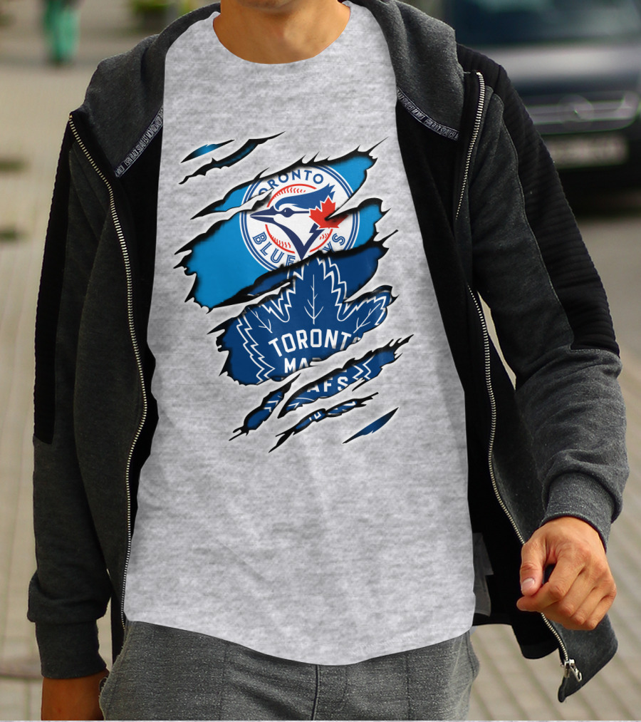 Toronto Blue Jays Maple Leafs Dual Logo Overlap T-Shirt