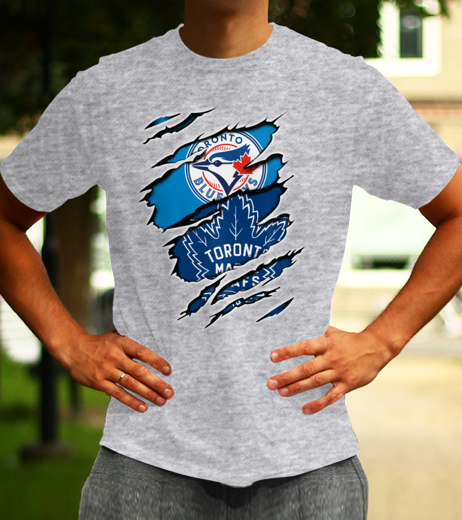 Toronto Blue Jays Maple Leafs Dual Logo Overlap T-Shirt