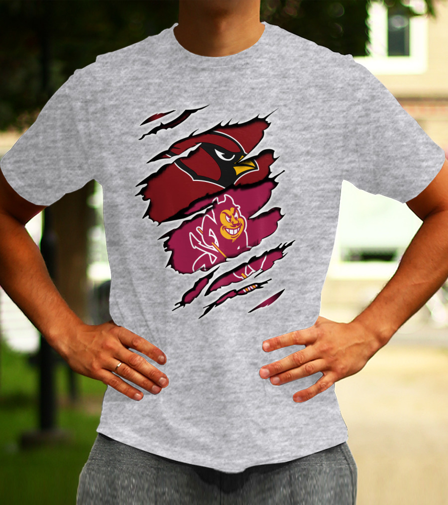 Arizona Cardinals Sun Devils Ripped T-Shirt