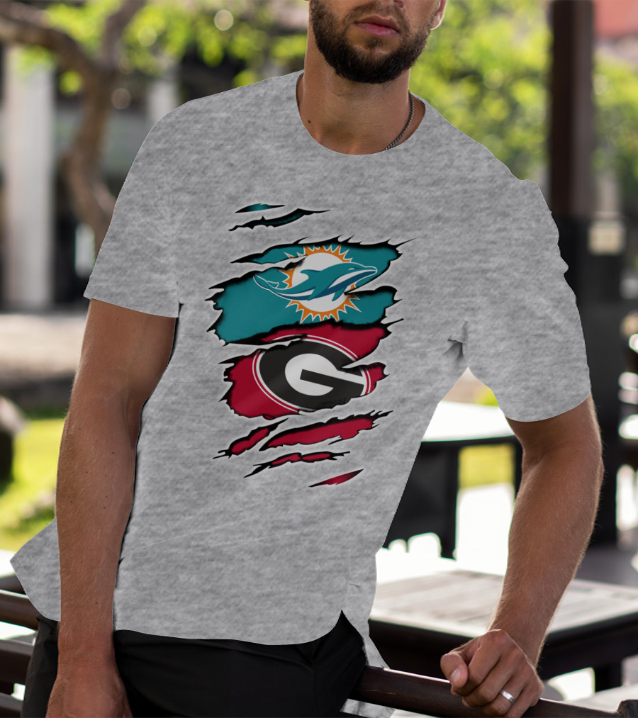 Miami Dolphins Georgia Bulldogs Dual T-Shirt