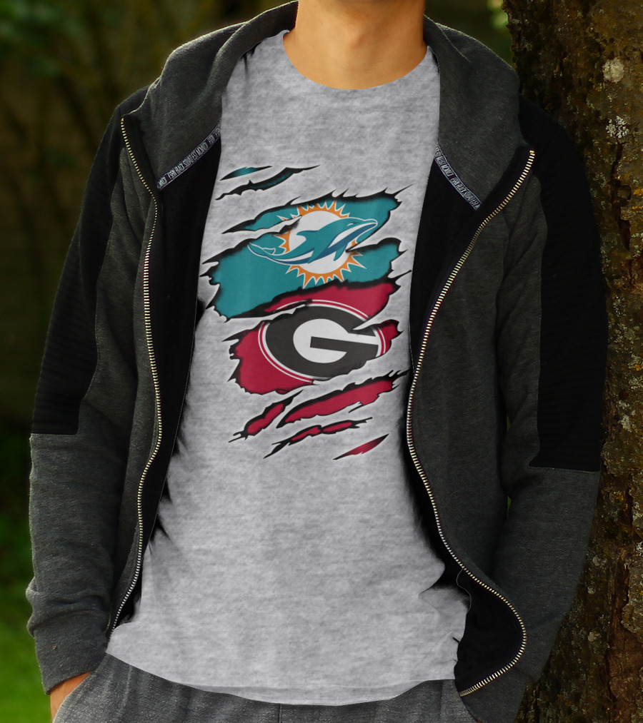 Miami Dolphins Georgia Bulldogs Dual T-Shirt