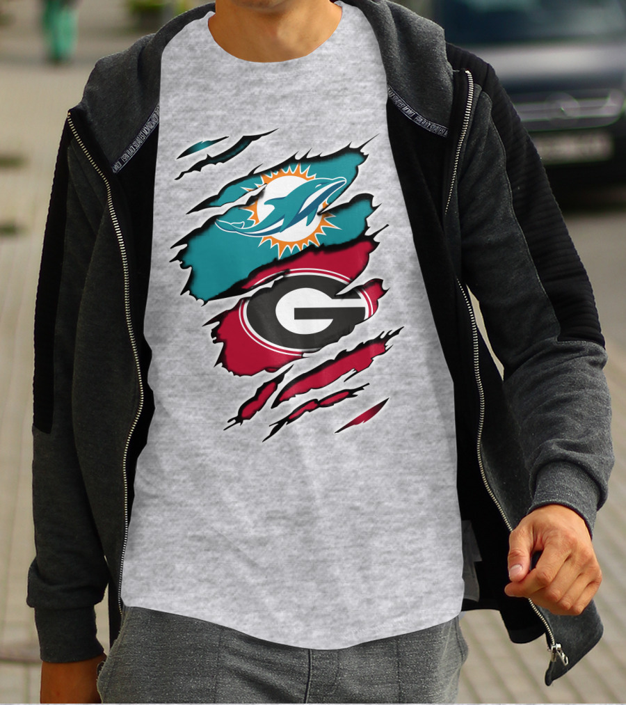 Miami Dolphins Georgia Bulldogs Dual T-Shirt