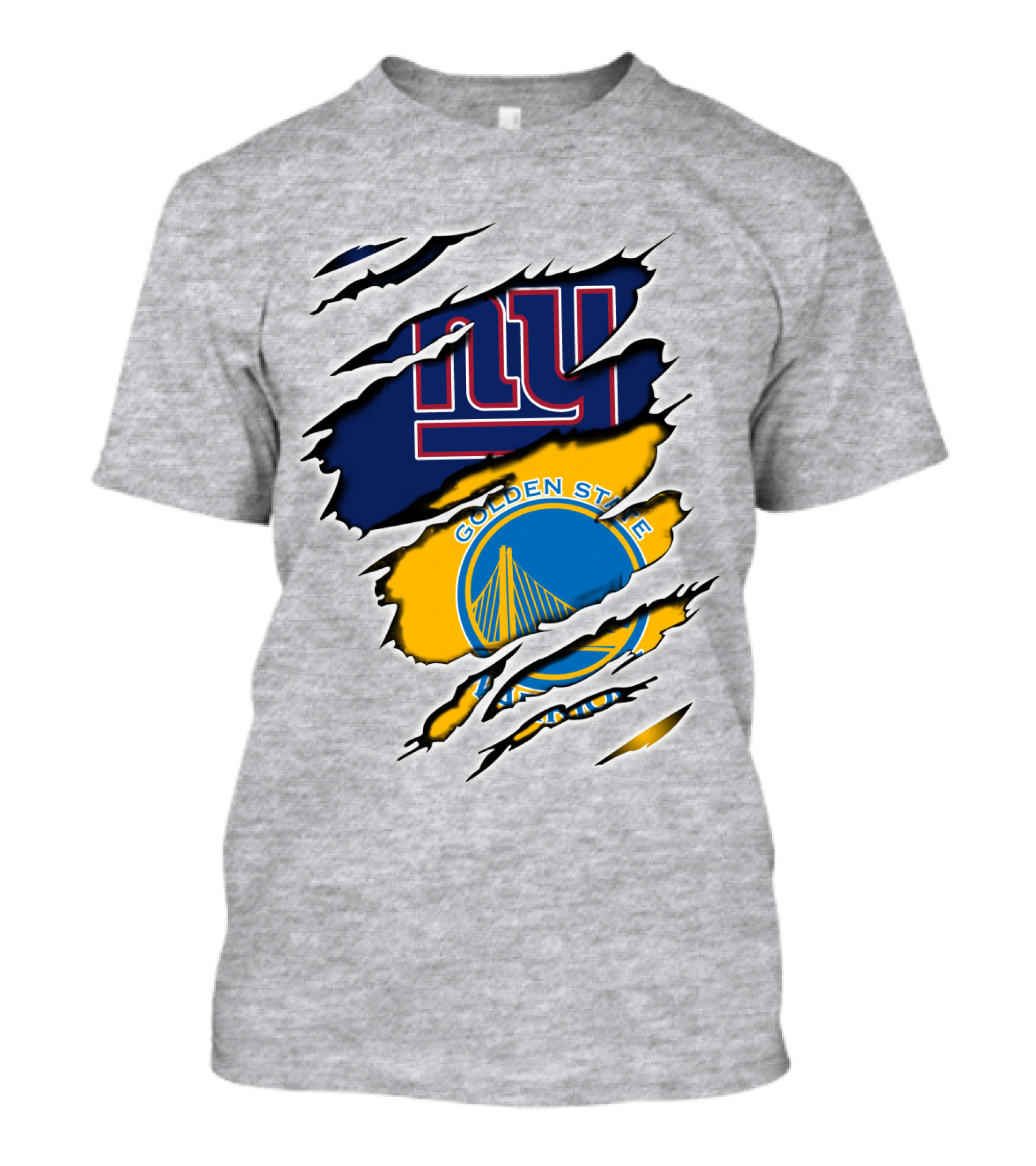 New York Giants Golden State Warriors Ripped Dual Team Representation T-Shirt
