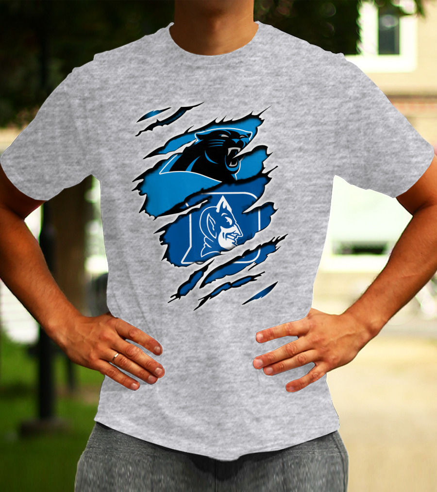 Panthers Duke Blue Devils Claw Marks Fusion T-Shirt