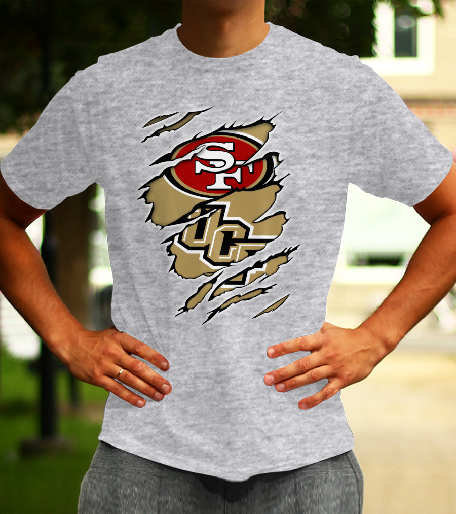 San Francisco 49ers And UCF Knights Torn T-Shirt