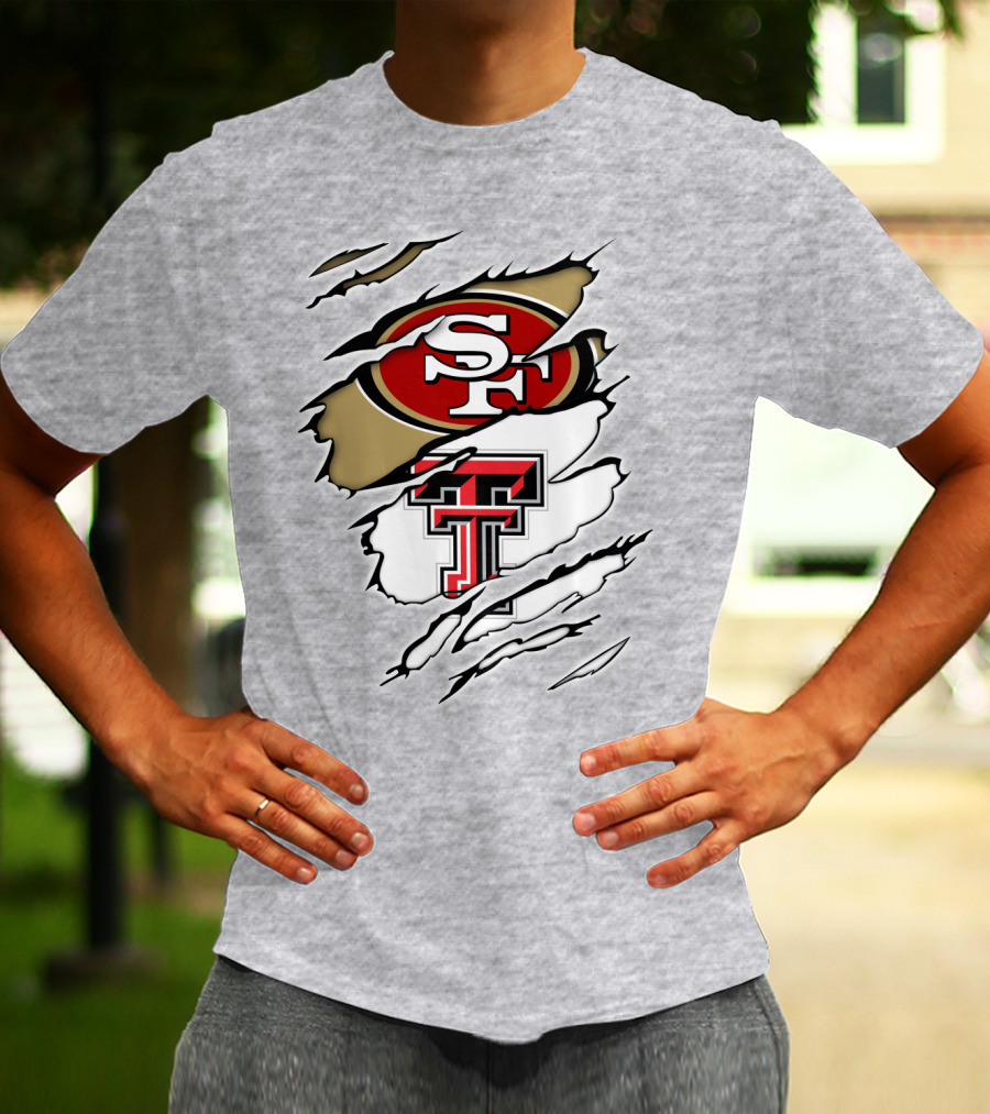 49ers SF Logo Texas Tech Red Raiders TT T-Shirt