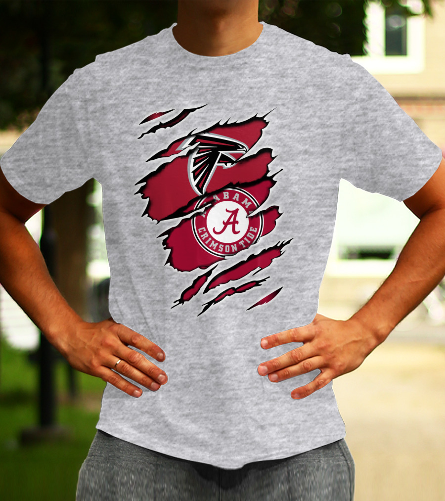 Alabama Crimson Tide Falcons Logo Torn T-Shirt