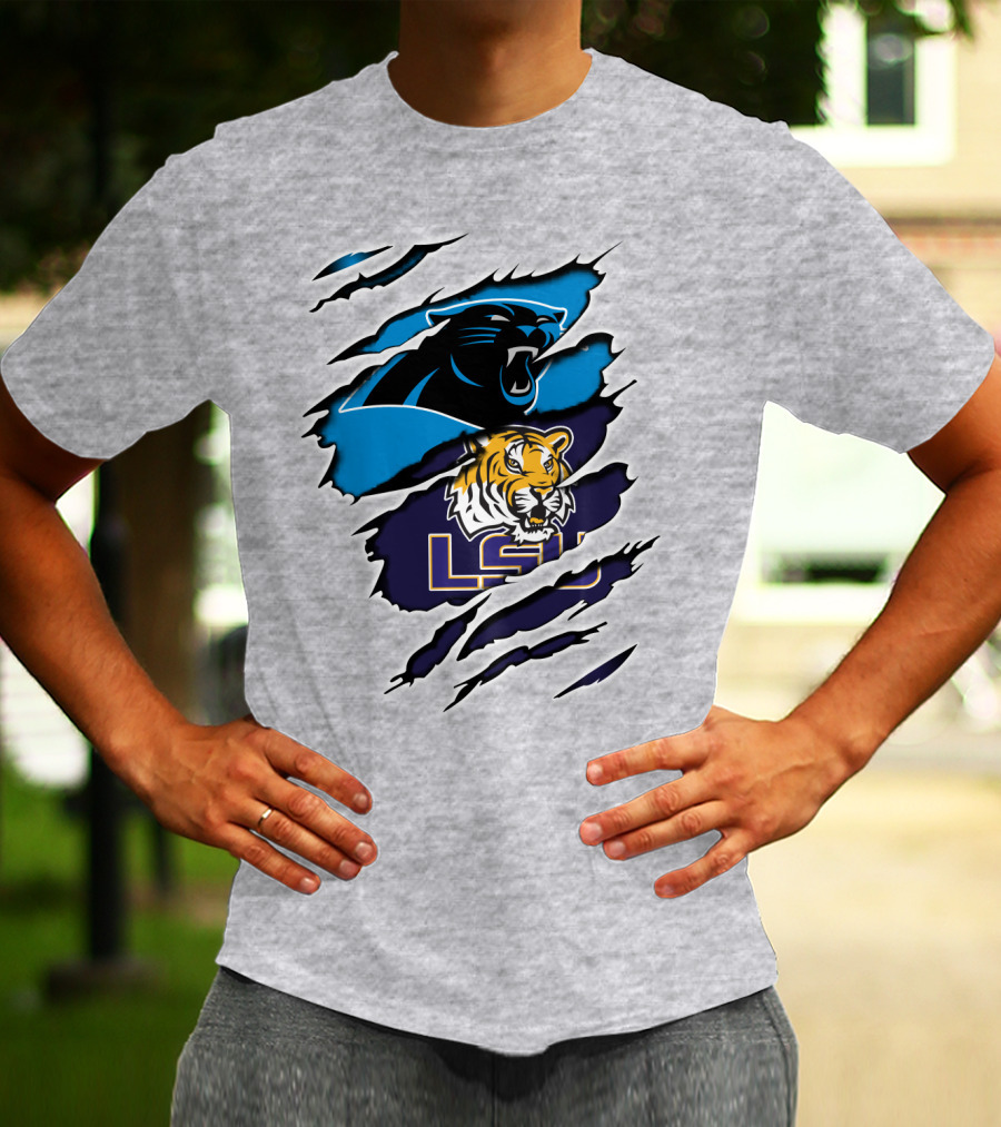 Carolina Panthers And LSU Tigers T-Shirt
