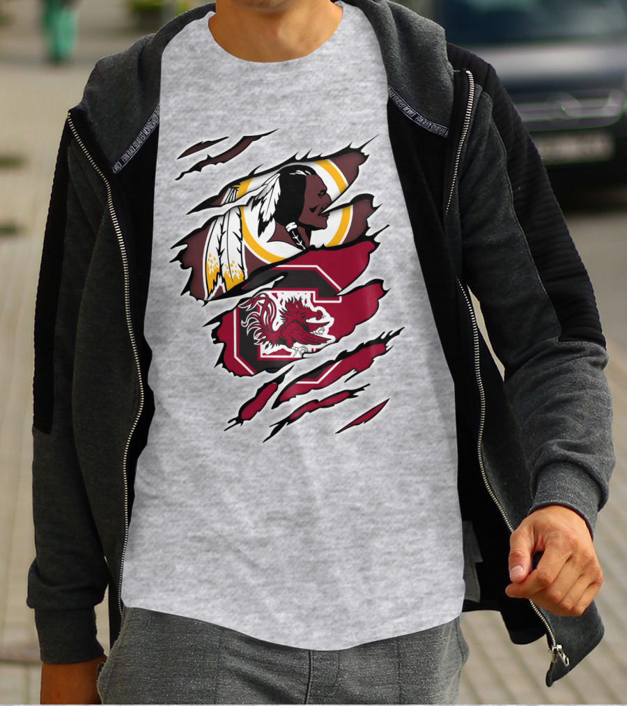 Redskins Gamecocks Logo Mashup T-Shirt
