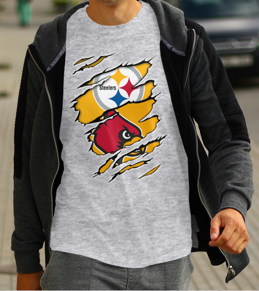Steelers Louisville Cardinals Fan Crossover T-Shirt
