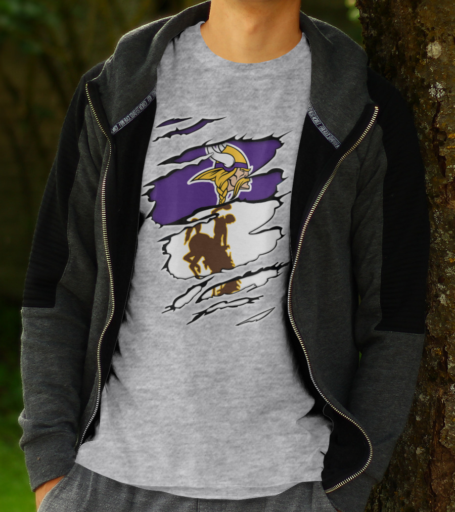 Vikings Wyoming Cowboy Ripped T-Shirt