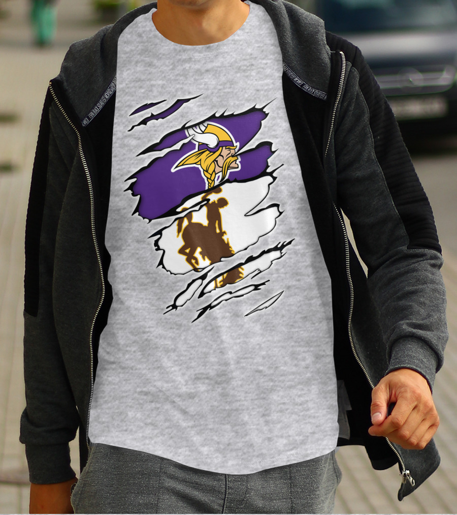 Vikings Wyoming Cowboy Ripped T-Shirt