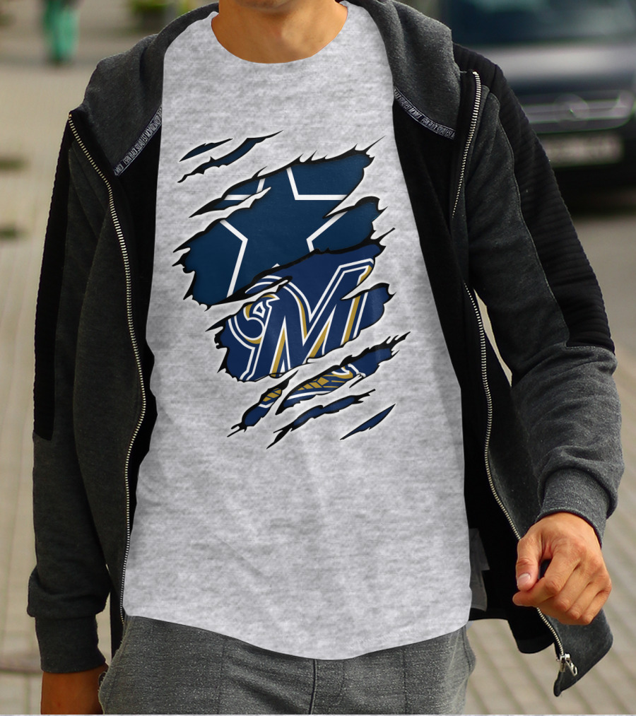Dallas Cowboys Milwaukee Brewers Rip T-Shirt