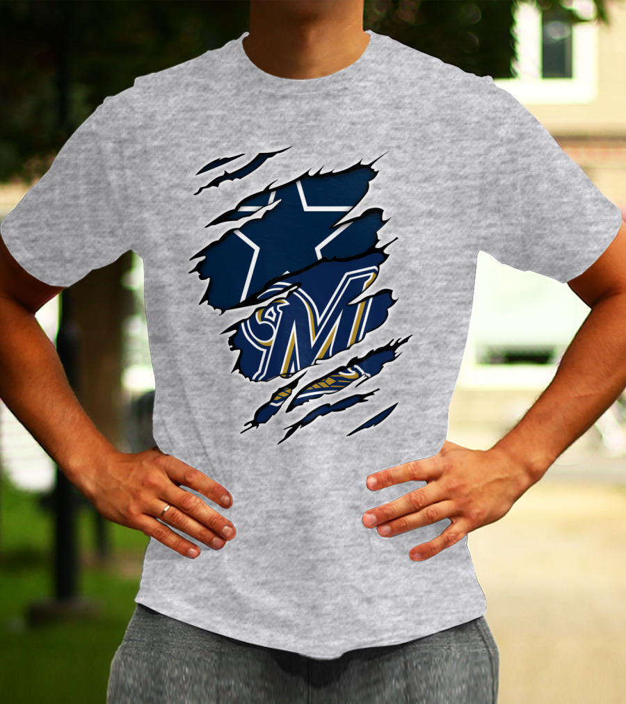 Dallas Cowboys Milwaukee Brewers Rip T-Shirt