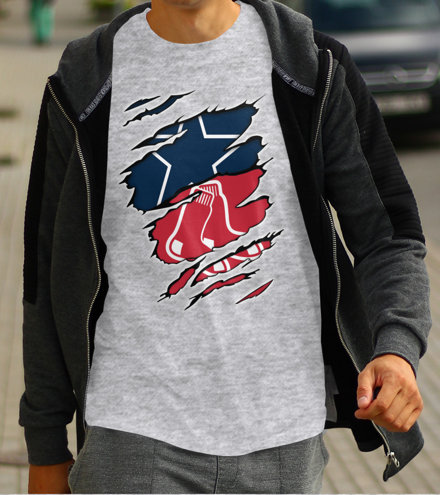 Cowboys Red Sox Logo Mashup T-Shirt