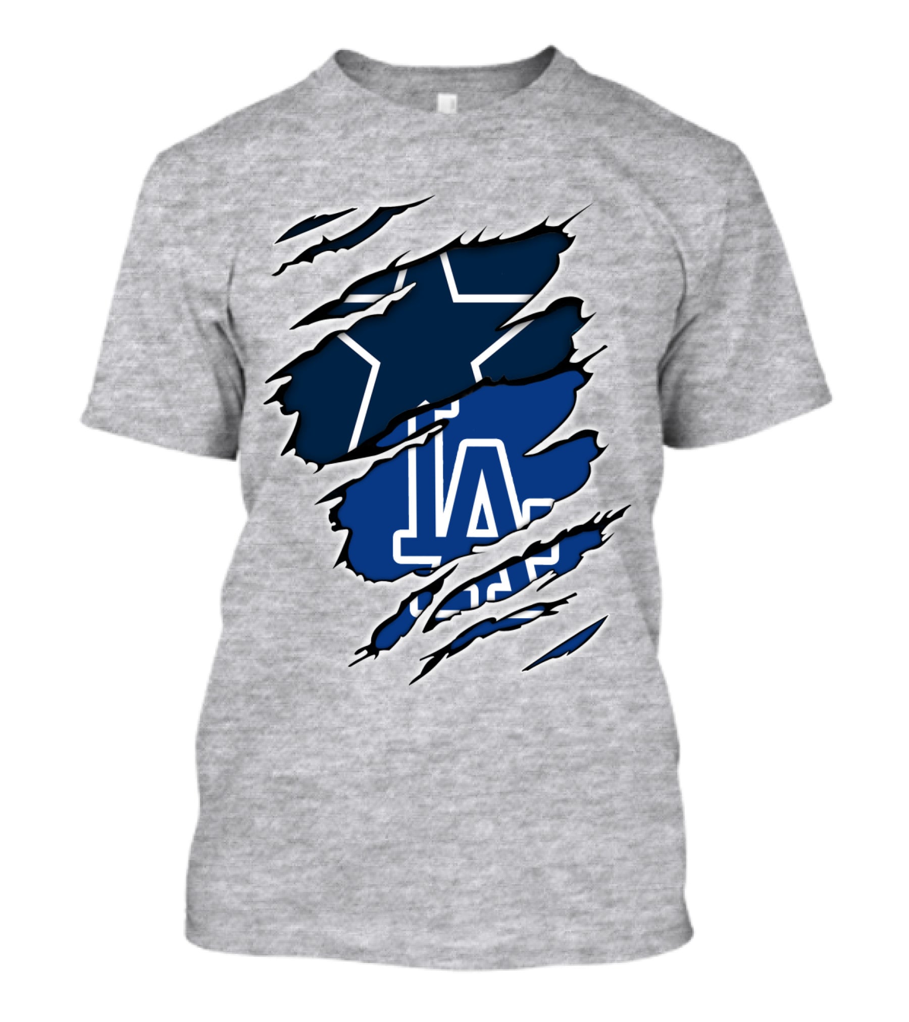 Cowboys Dodgers Cowboys LA Iconic Star And Letters T-Shirt