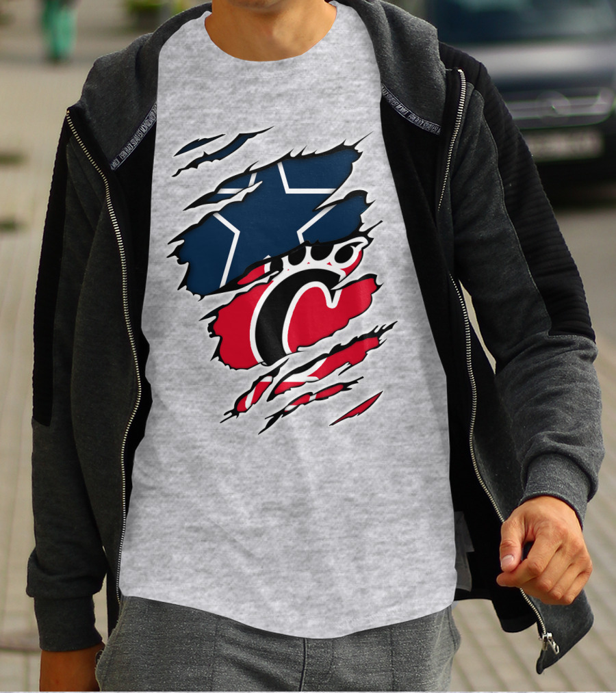 Dallas Cowboys Cincinnati Bearcats Ripped T-Shirt