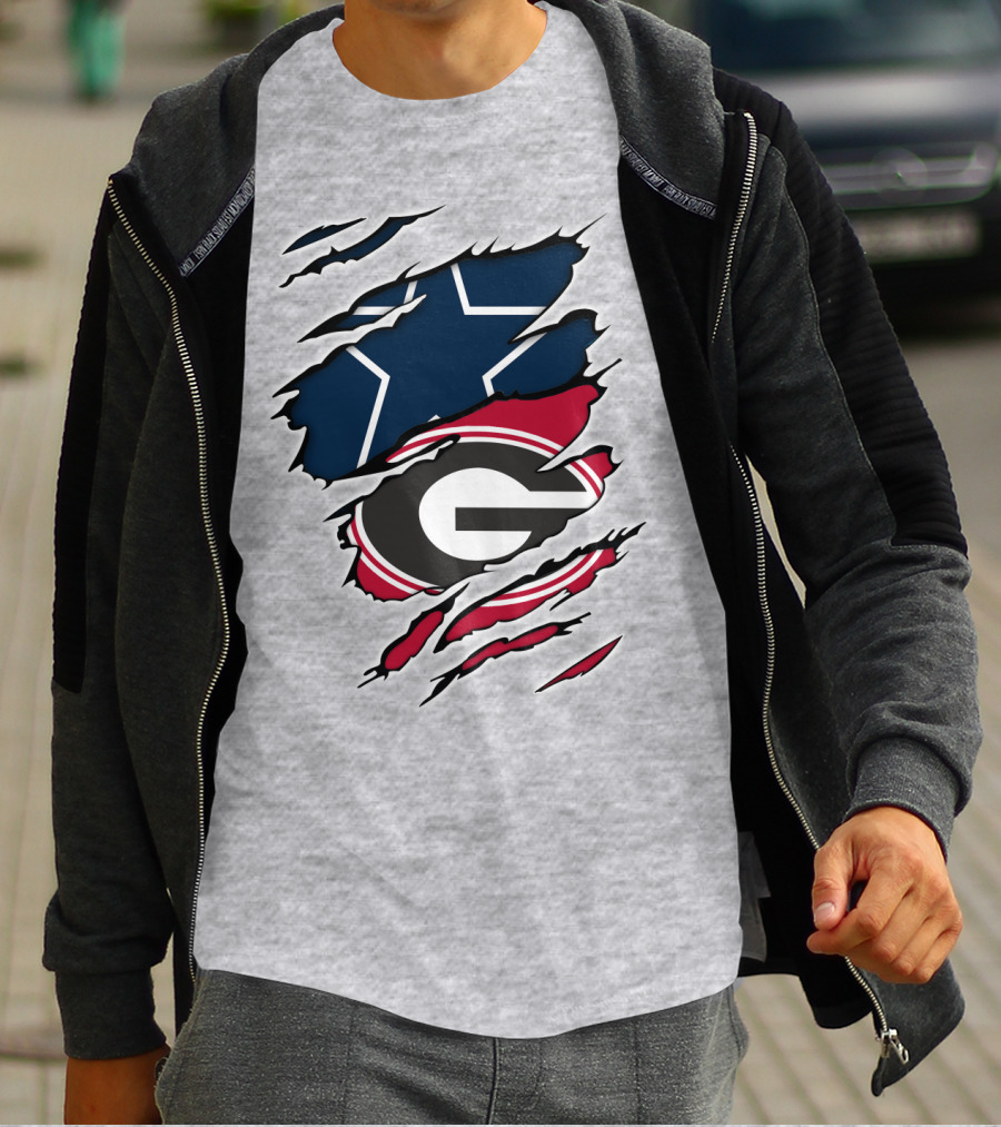Cowboys Star Georgia Bulldogs G Logo Fusion Rip T-Shirt