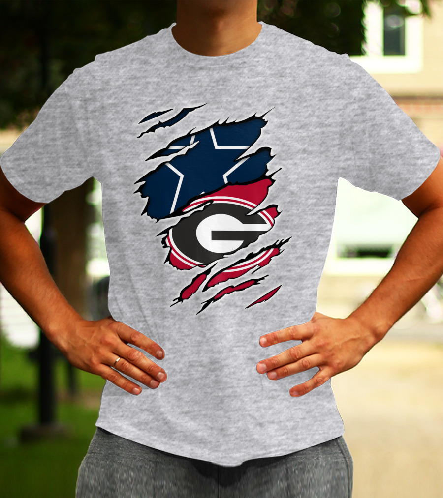 Cowboys Star Georgia Bulldogs G Logo Fusion Rip T-Shirt