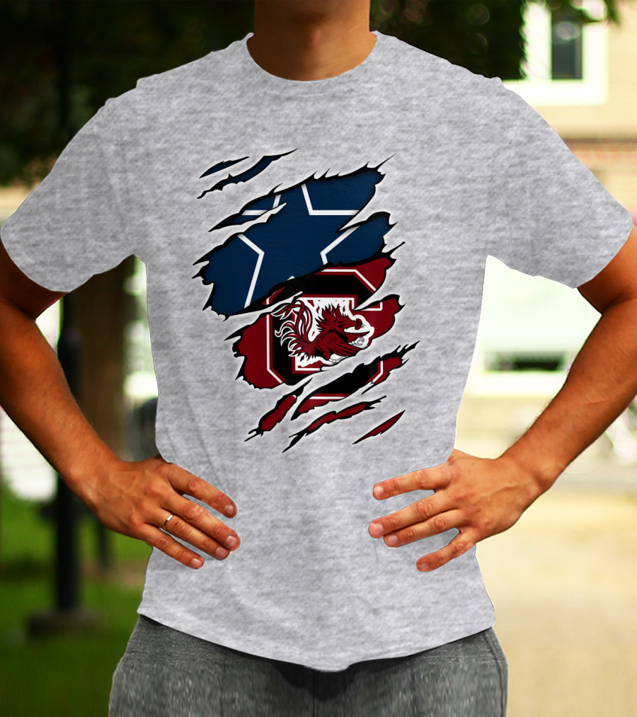 Cowboys Gamecocks Star Logo Mashup T-Shirt